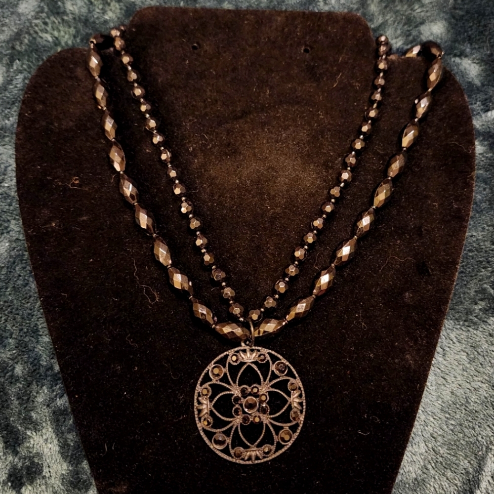 VTG 20" Double Strand Beaded Bobbles Necklace